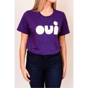Clare V. Purple Oui tee shirt size medium USA made